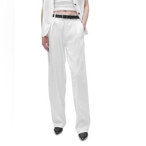rag & bone Linen Blend Lined Donovan White Pleated Trouser Dress Pants sz 10